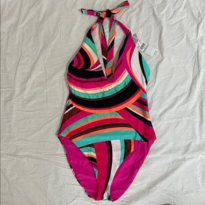 Trina Turk Mod Reversible One-Piece Swimsuit - 12 - NWT